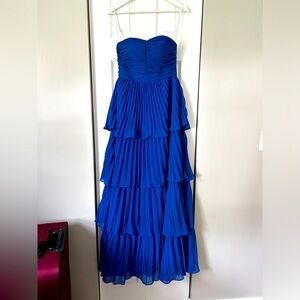 A-Line Sweetheart Floor Length Tiered Chiffon Bridesmaid Dress from Wedtrend, RB